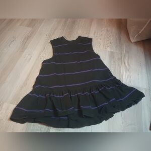 Anthropologie Black and Purple Striped Dress